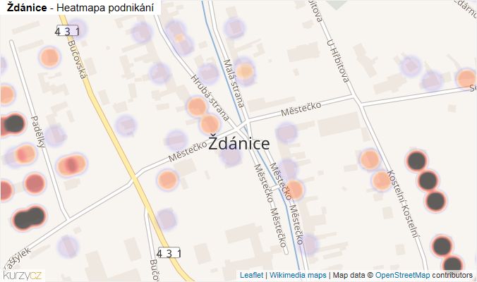 Mapa Ždánice - Firmy v části obce.