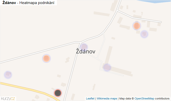 Mapa Ždánov - Firmy v části obce.