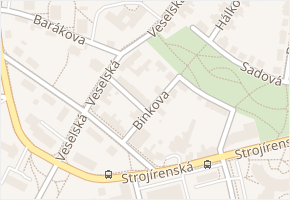 Binkova v obci Žďár nad Sázavou - mapa ulice