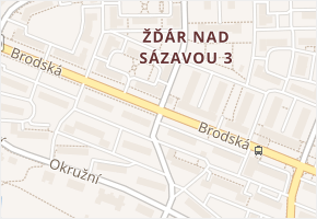Brodská v obci Žďár nad Sázavou - mapa ulice