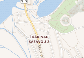 Ferencova v obci Žďár nad Sázavou - mapa ulice