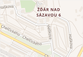 Haškova v obci Žďár nad Sázavou - mapa ulice