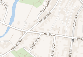 Husova v obci Žďár nad Sázavou - mapa ulice