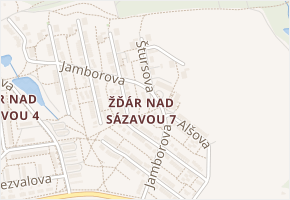 Jamborova v obci Žďár nad Sázavou - mapa ulice