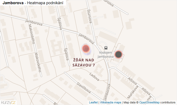 Mapa Jamborova - Firmy v ulici.