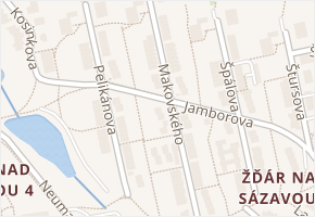 Makovského v obci Žďár nad Sázavou - mapa ulice