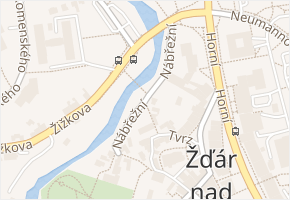 Nábřežní v obci Žďár nad Sázavou - mapa ulice