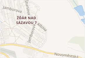 Průchova v obci Žďár nad Sázavou - mapa ulice