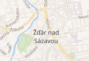 Radniční v obci Žďár nad Sázavou - mapa ulice
