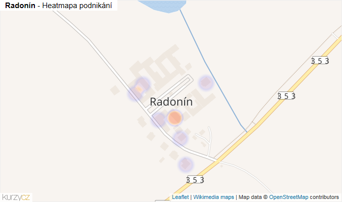Mapa Radonín - Firmy v části obce.