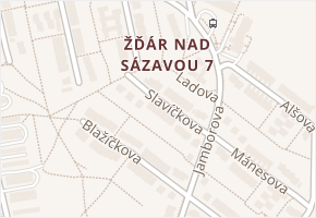 Slavíčkova v obci Žďár nad Sázavou - mapa ulice