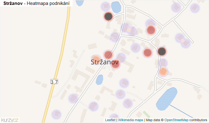 Mapa Stržanov - Firmy v části obce.