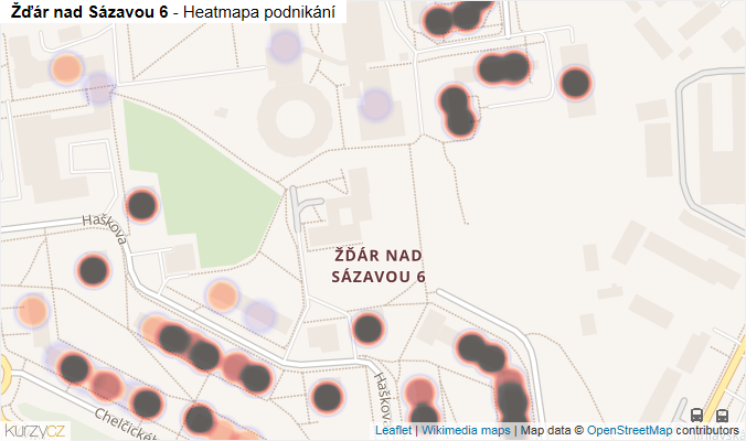 Mapa Žďár nad Sázavou 6 - Firmy v části obce.