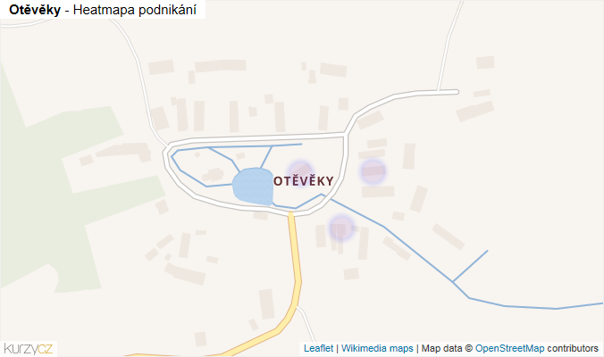 Mapa Otěvěky - Firmy v části obce.