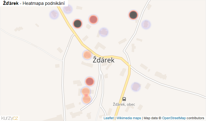 Mapa Žďárek - Firmy v části obce.