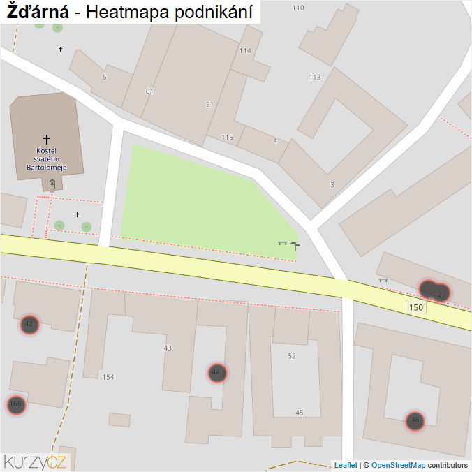 Mapa Žďárná - Firmy v obci.