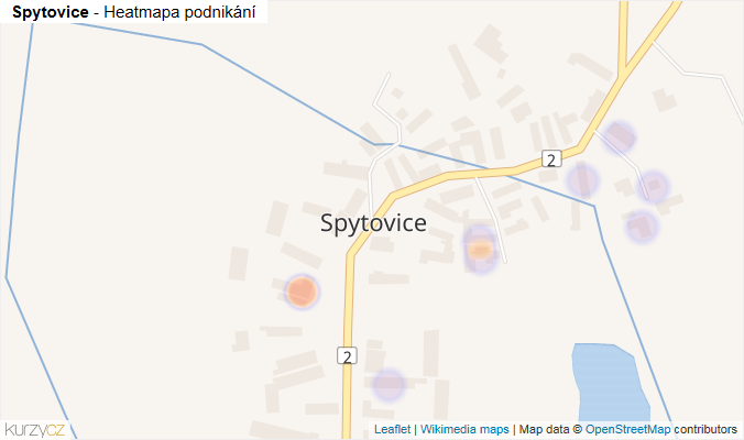 Mapa Spytovice - Firmy v části obce.