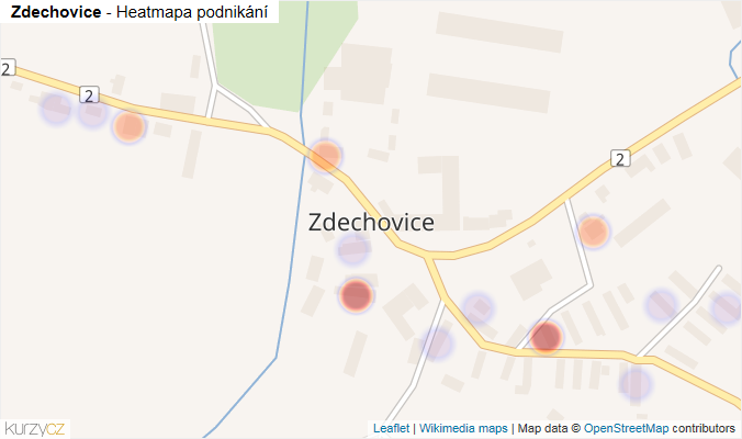Mapa Zdechovice - Firmy v části obce.