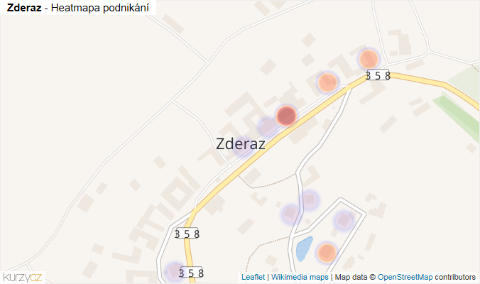 Mapa Zderaz - Firmy v části obce.