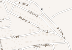 Akátová v obci Zdiby - mapa ulice