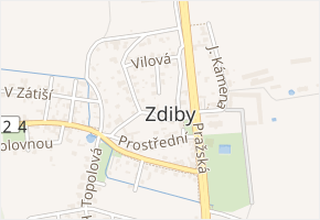 Centrální v obci Zdiby - mapa ulice