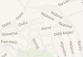 Horní v obci Zdiby - mapa ulice