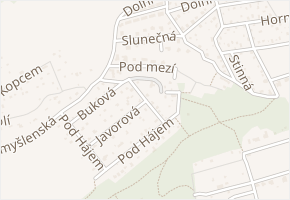 Jasanová v obci Zdiby - mapa ulice