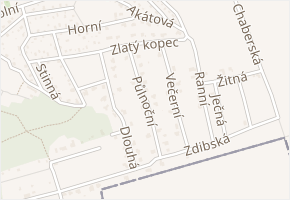 Půlnoční v obci Zdiby - mapa ulice