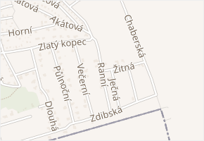 Ranní v obci Zdiby - mapa ulice