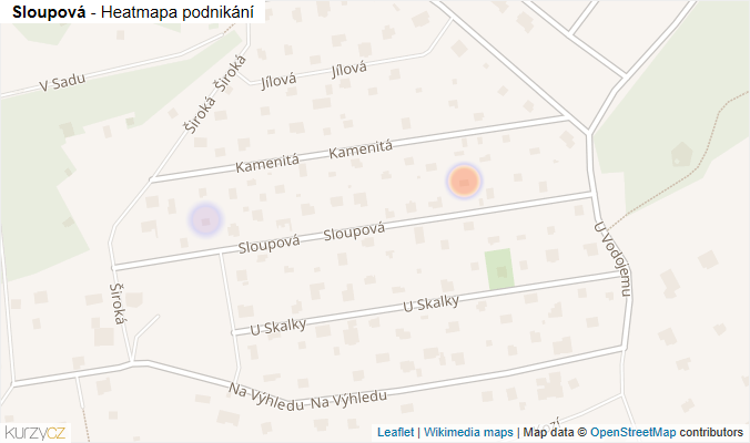 Mapa Sloupová - Firmy v ulici.