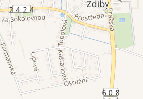 Topolová v obci Zdiby - mapa ulice