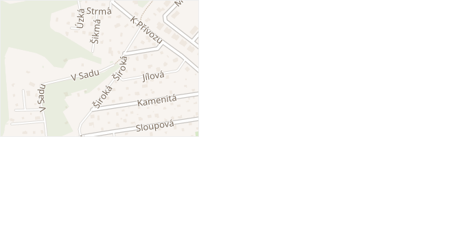 V Sadu v obci Zdiby - mapa ulice