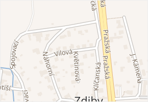 Vilová v obci Zdiby - mapa ulice