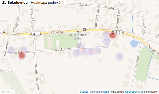 Mapa Za Sokolovnou - Firmy v ulici.