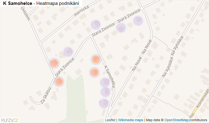 Mapa K Samohelce - Firmy v ulici.