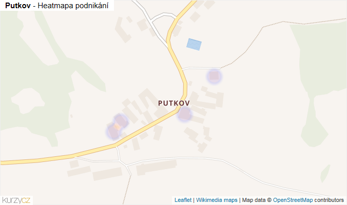 Mapa Putkov - Firmy v části obce.