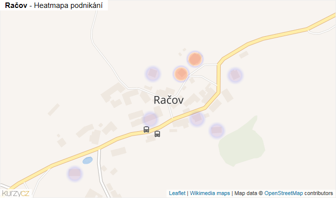Mapa Račov - Firmy v části obce.