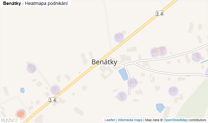 Mapa Benátky - Firmy v části obce.