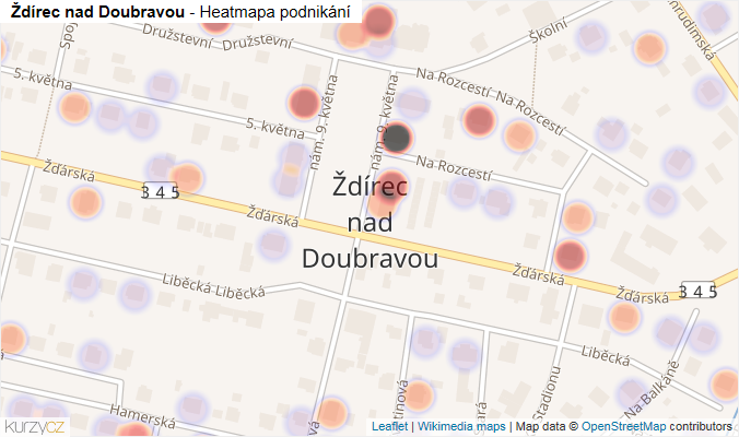 Mapa Ždírec nad Doubravou - Firmy v části obce.