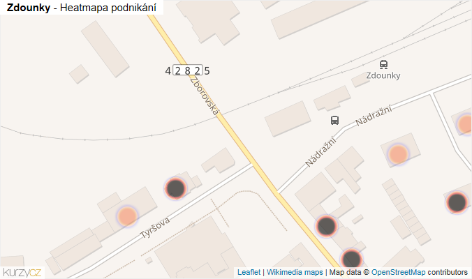 Mapa Zdounky - Firmy v obci.