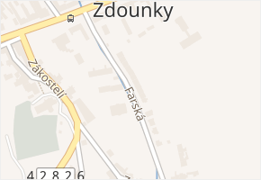 Farská v obci Zdounky - mapa ulice