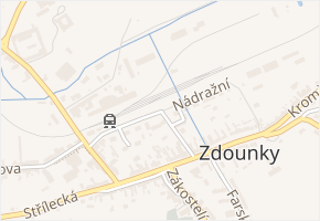 Nádražní v obci Zdounky - mapa ulice