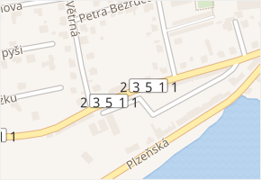 Antonína Pacovského v obci Žebrák - mapa ulice