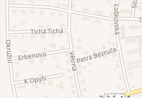 Erbenova v obci Žebrák - mapa ulice