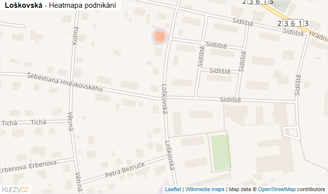 Mapa Loškovská - Firmy v ulici.