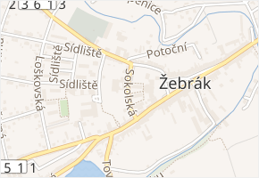 Sokolská v obci Žebrák - mapa ulice