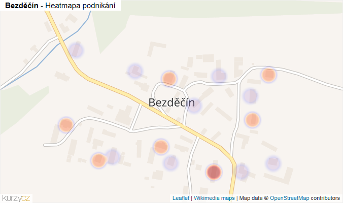 Mapa Bezděčín - Firmy v části obce.