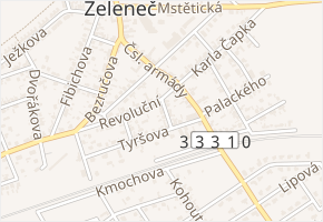 Jiráskova v obci Zeleneč - mapa ulice