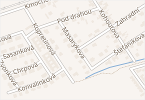 Masarykova v obci Zeleneč - mapa ulice