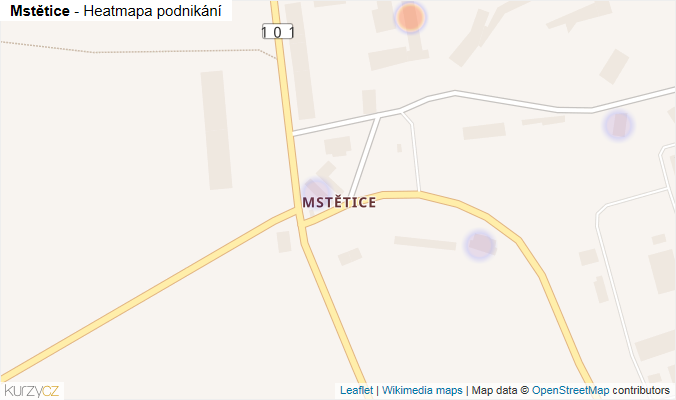 Mapa Mstětice - Firmy v části obce.